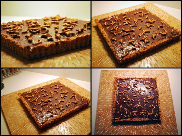Milk Chocolate and Pretzel Tart with Crème Fraîche and Salted Caramel | www.spachethespatula.com #recipe