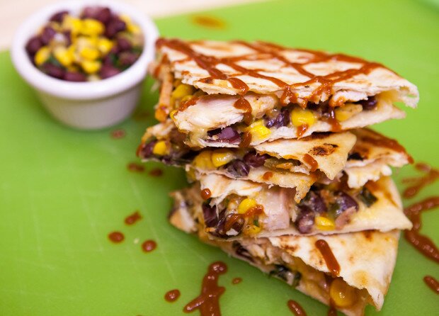 BBQ Chicken Quesadillas | www.spachethespatula.com #recipe