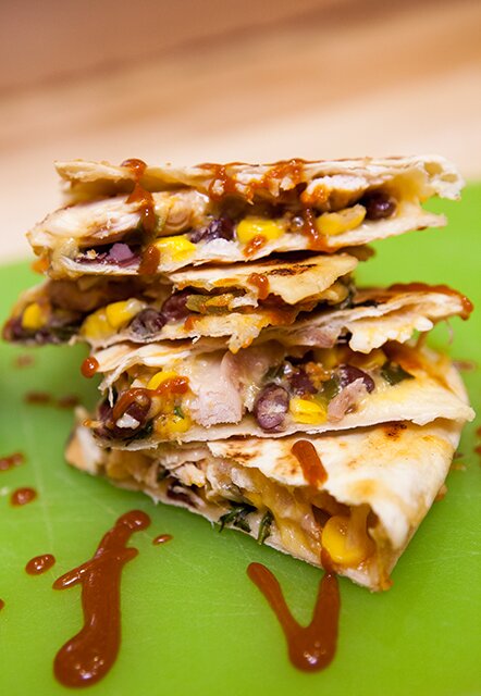 BBQ Chicken Quesadillas | www.spachethespatula.com #recipe