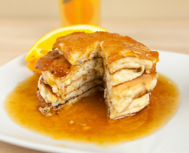 Cottage Cheese Pancakes with Spiced Orange Maple Syrup | www.spachethespatula.com #recipe