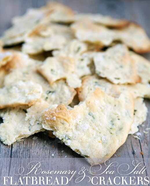 Rosemary & Sea Salt Flatbread Crackers | www.spachethespatula.com #recipe
