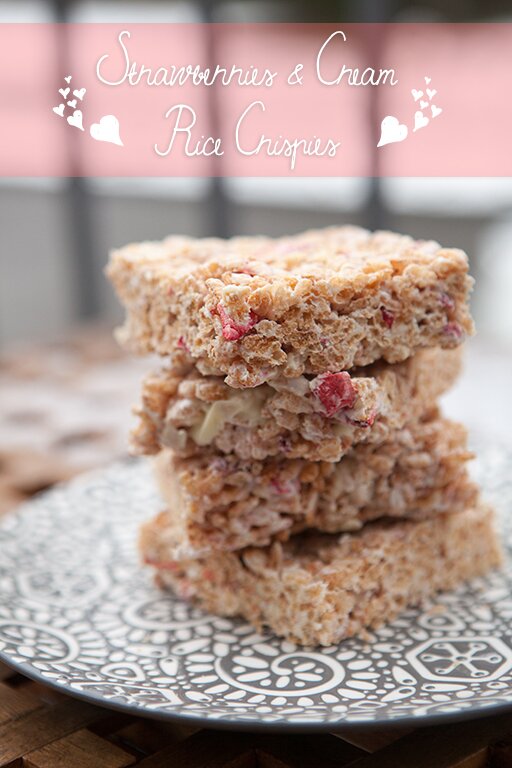 Strawberries & Cream Rice Crispies | www.spachethespatula.com #recipe