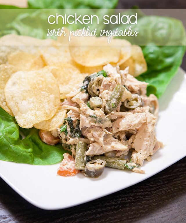 Chicken Salad with Pickled Vegetables | www.spachethespatula.com #recipe