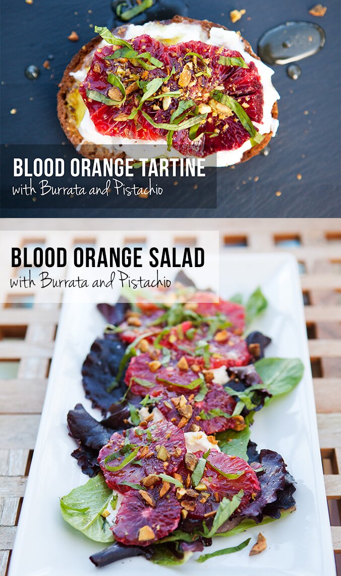 Blood Orange with Burrata and Pistachio: 2 Ways | www.spachethespatula.com #recipe