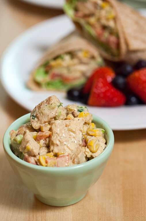 Blackened Chicken Salad Wraps | www.spachethespatula.com #recipe