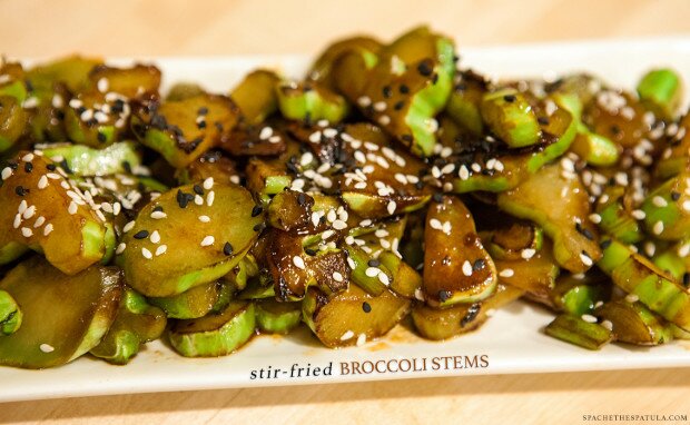 Stir-Fried Broccoli Stems | www.spachethespatula.com #recipe