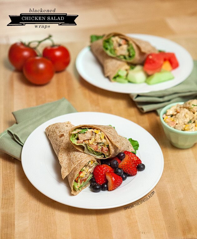 Blackened Chicken Salad Wraps | www.spachethespatula.com #recipe