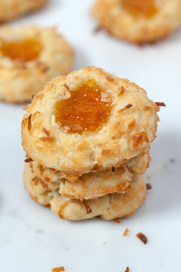 Ina's Coconut Thumbprint Cookies | www.spachethespatula.com #recipe