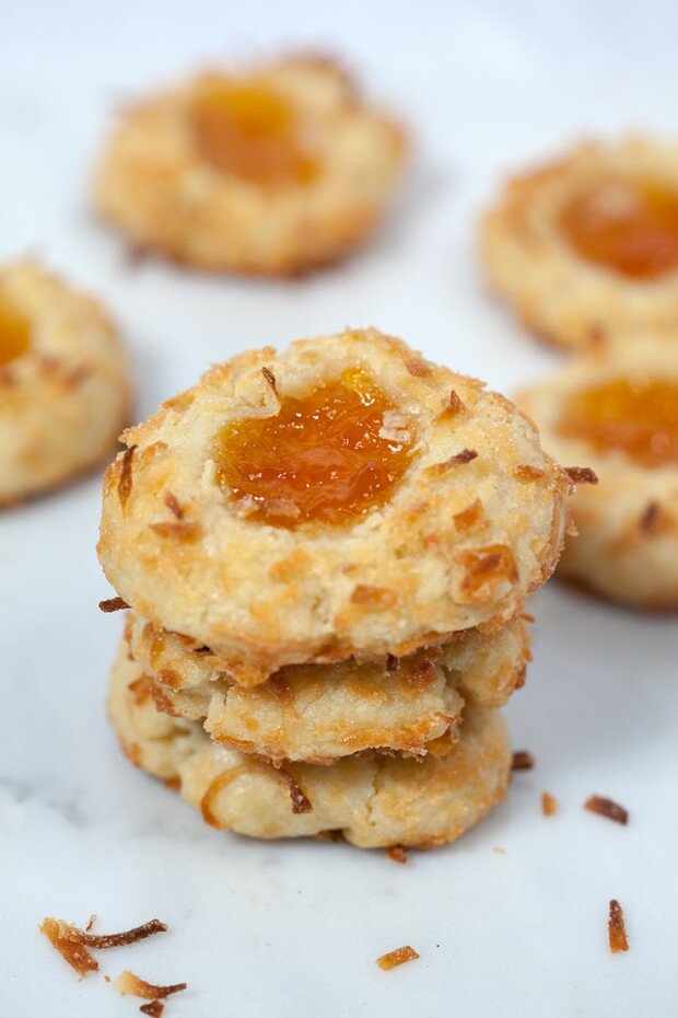 Ina's Coconut Thumbprint Cookies | www.spachethespatula.com #recipe
