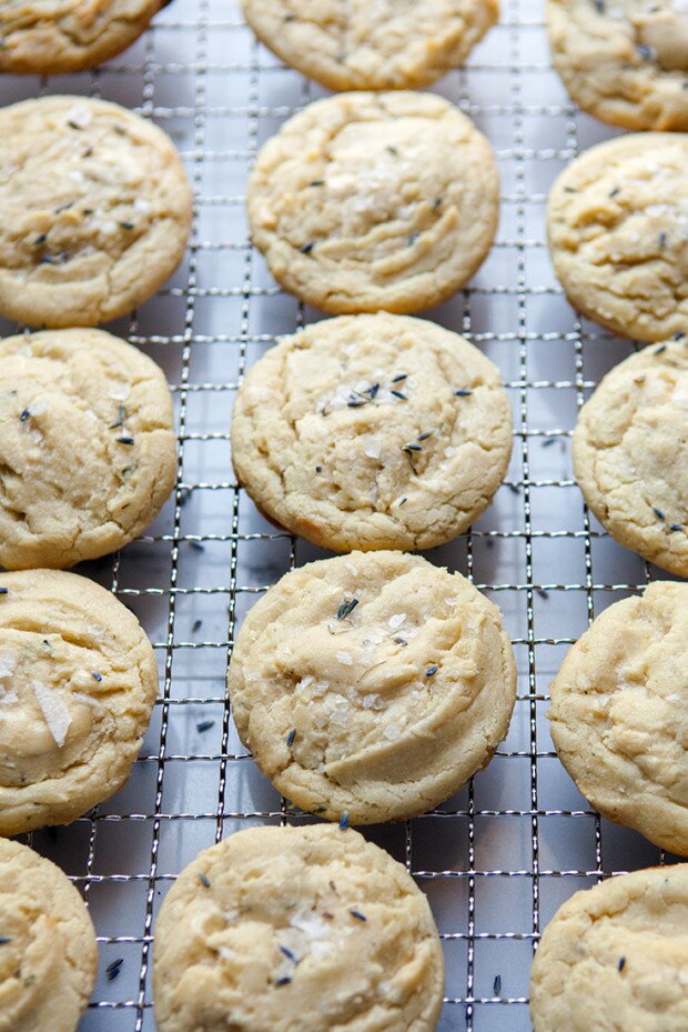 Salted White Chocolate Lavender Cookies | www.spachethespatula.com #recipe