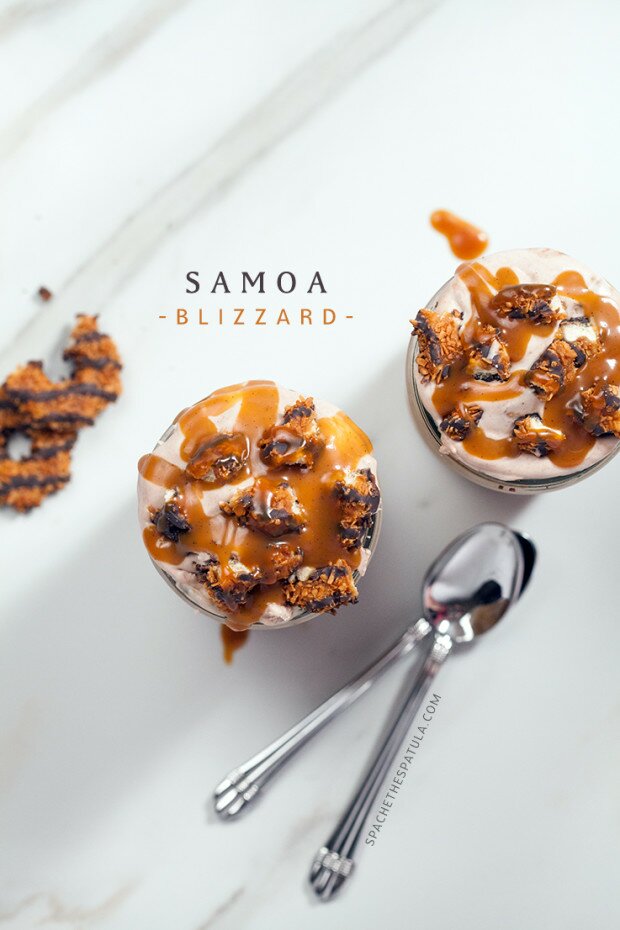 Samoa Blizzard | www.spachethespatula.com #recipe