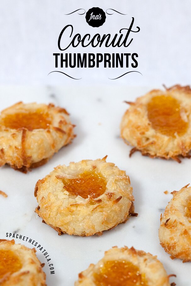 Ina's Coconut Thumbprint Cookies | www.spachethespatula.com #recipe