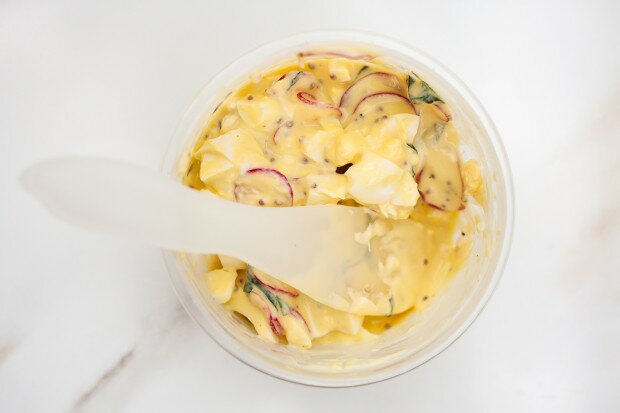 Radish & Basil Egg Salad | www.spachethespatula.com #recipe