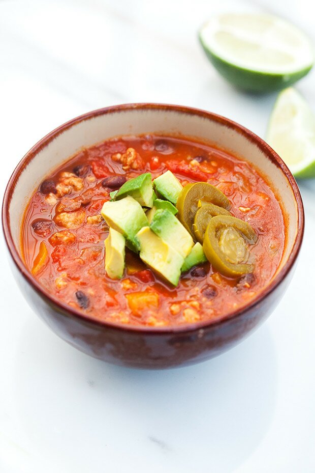 Skinny Turkey Chili | www.spachethespatula.com #recipe