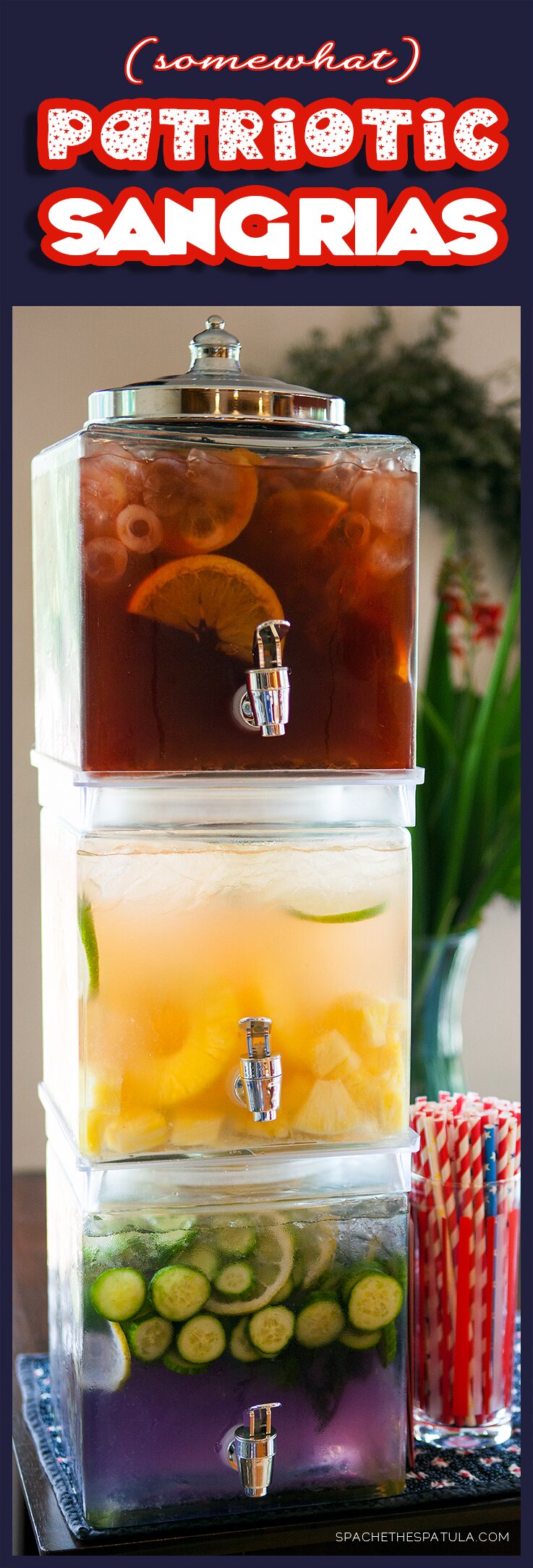 (Somewhat) Patriotic Sangrias | www.spachethespatula.com #recipe