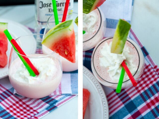 Spiked Watermelon Milkshakes | www.spachethespatula.com #recipe