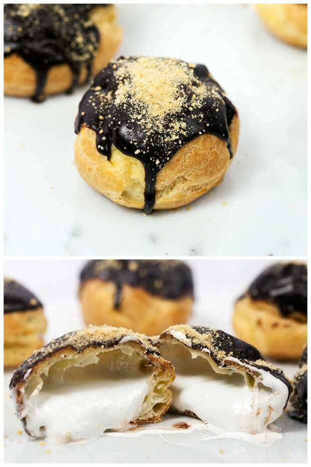 S'mores Cream Puffs | www.spachethespatula.com #recipe