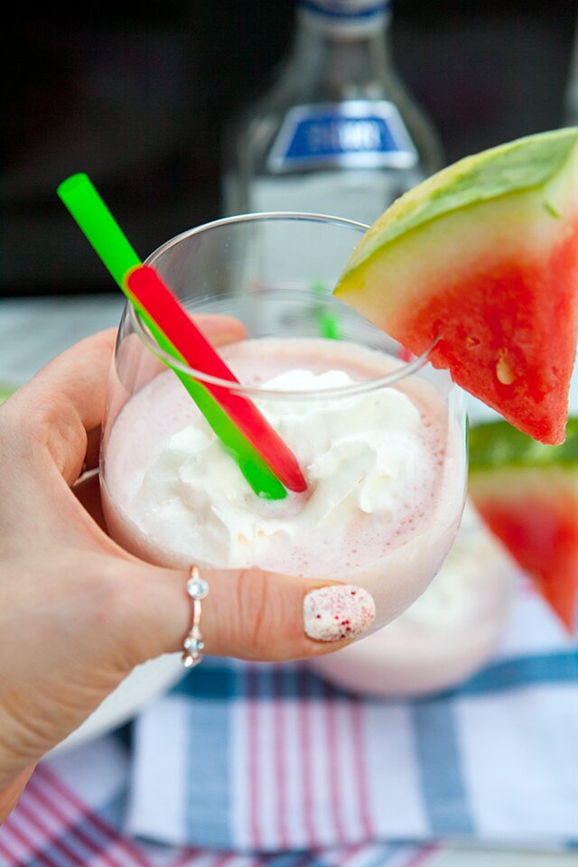 Spiked Watermelon Milkshakes | www.spachethespatula.com #recipe