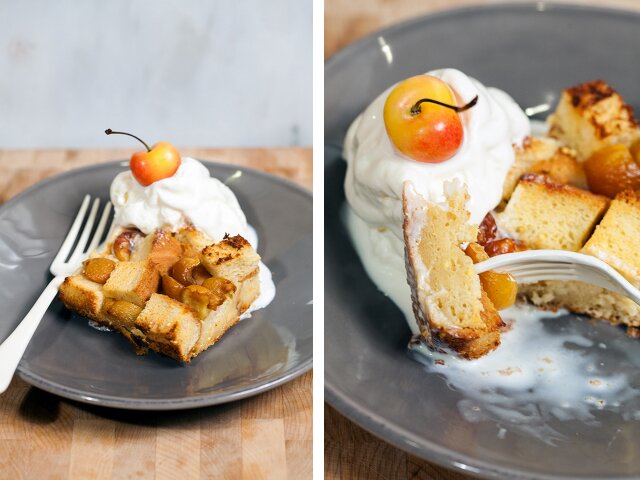 Tres Leches Bread Pudding with Cherries | www.spachethespatula.com #recipe