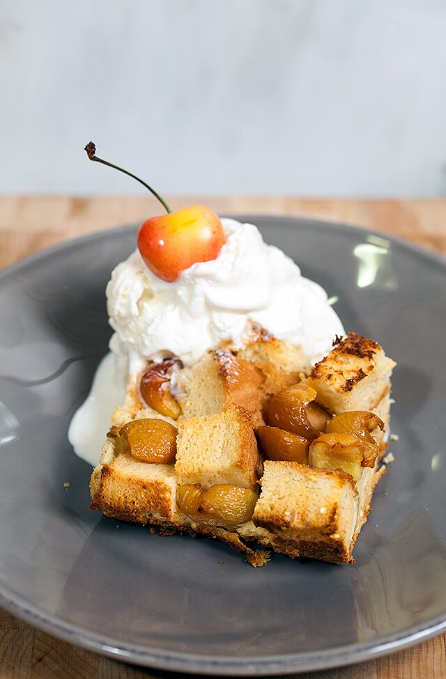 Tres Leches Bread Pudding with Cherries | www.spachethespatula.com #recipe