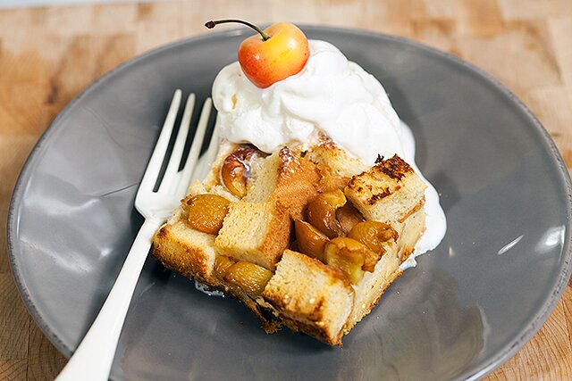 Tres Leches Bread Pudding with Cherries | www.spachethespatula.com #recipe