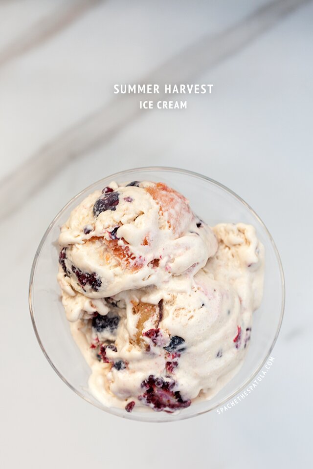 Summer Harvest Ice Cream---the perfect way to make the most of an abundance of beautiful fruit! | www.spachethespatula.com #recipe
