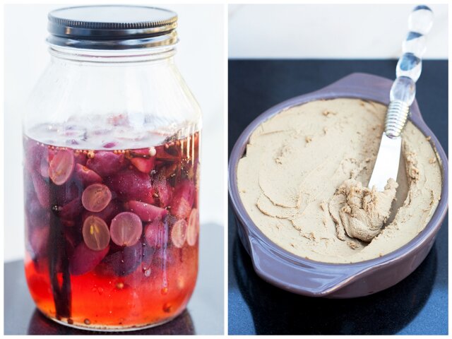 Julia Child's Chicken Liver Mousse and Spiced Pickled Grapes | www.spachethespatula.com #recipe