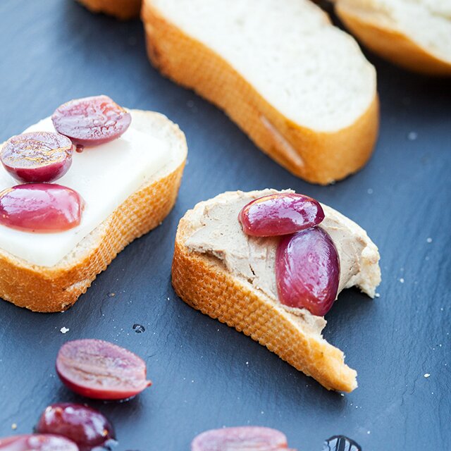 Julia Child's Chicken Liver Mousse and Spiced Pickled Grapes | www.spachethespatula.com #recipe