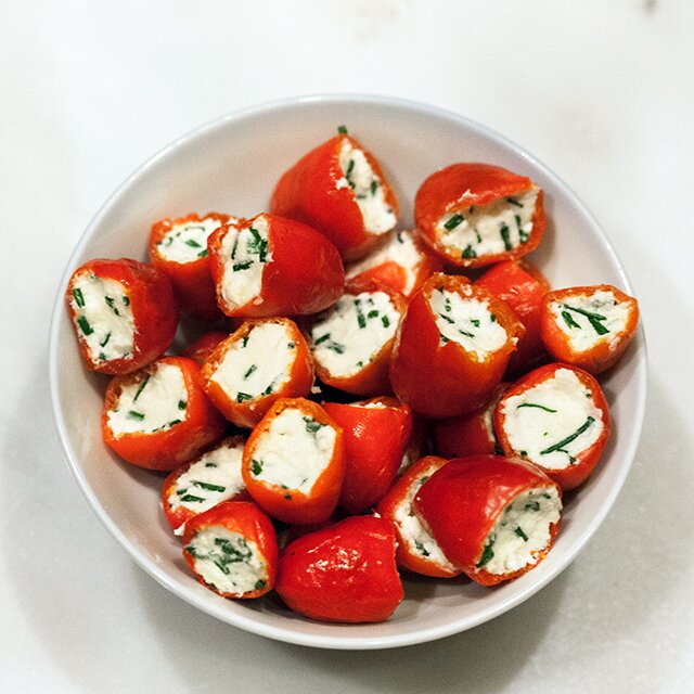 Feta and Chive Peppadew Poppers | www.spachethespatula.com #recipe