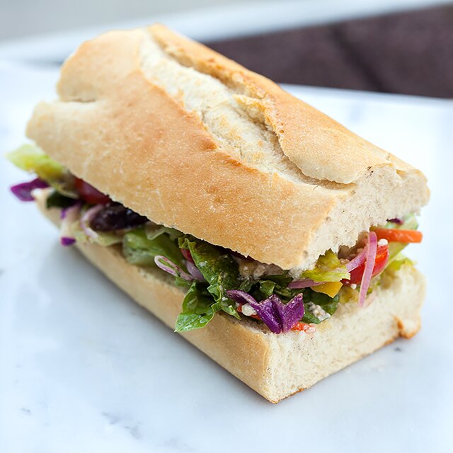 Greek Salad Sandwich | www.spachethespatula.com #recipe