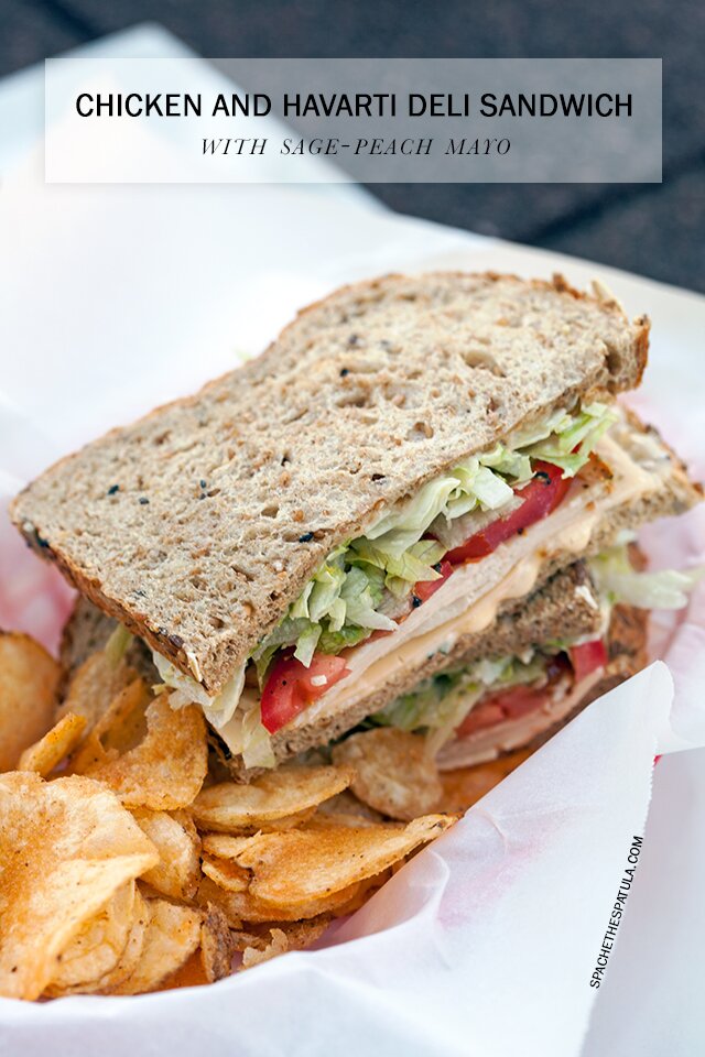 Chicken and Havarti Deli Sandwich with Sage-Peach Mayo | www.spachethespatula.com #recipe