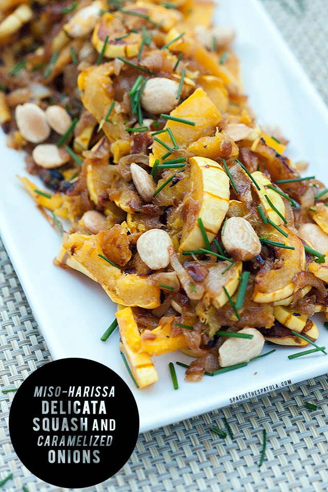 Miso-Harissa Delicata Squash and Caramelized Onions | www.spachethespatula.com #recipe