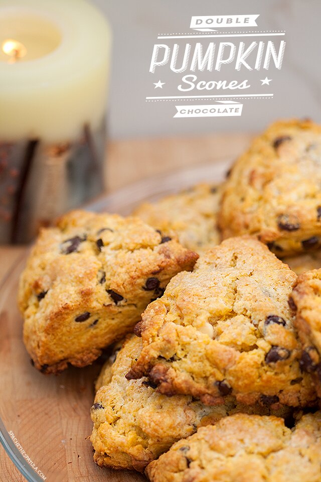 Double Chocolate Pumpkin Scones | www.spachethespatula.com #recipe