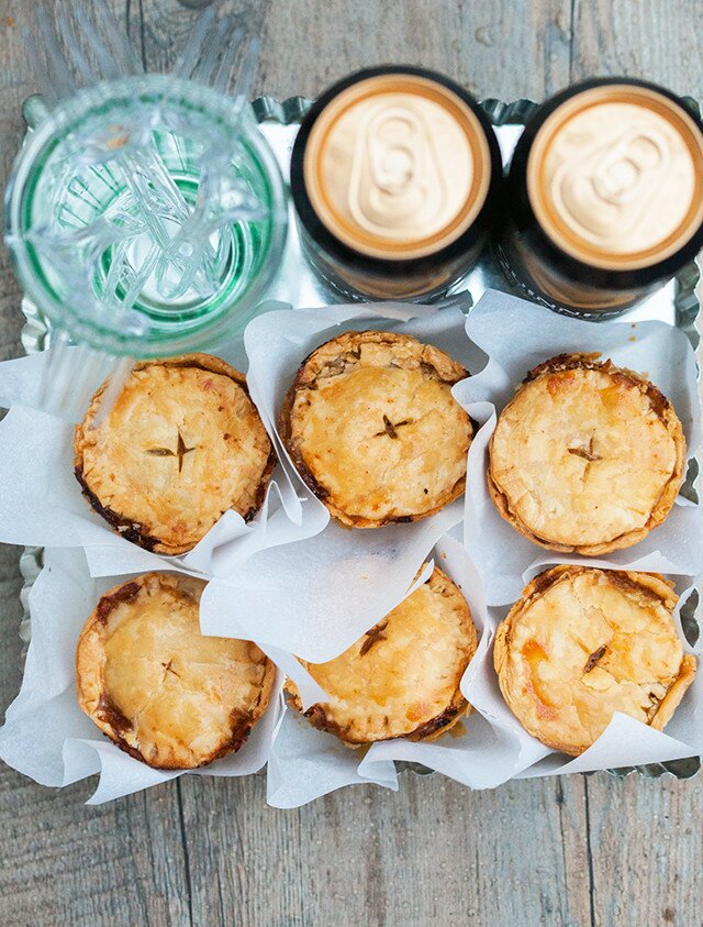 Buttery, flakey hand pies filled with the best beef and Guinness beer filling! Perfect for St. Patrick's Day! | www.spachethespatula.com #recipe