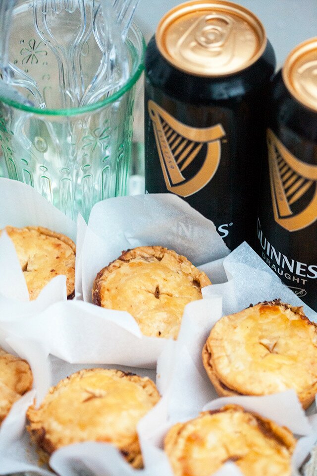 Buttery, flakey hand pies filled with the best beef and Guinness beer filling! Perfect for St. Patrick's Day! | www.spachethespatula.com #recipe
