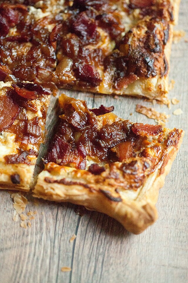 A crispy, crunchy, creamy, savory tart with hints of sweetness---deeply satisfying! | www.spachethespatula.com #recipe