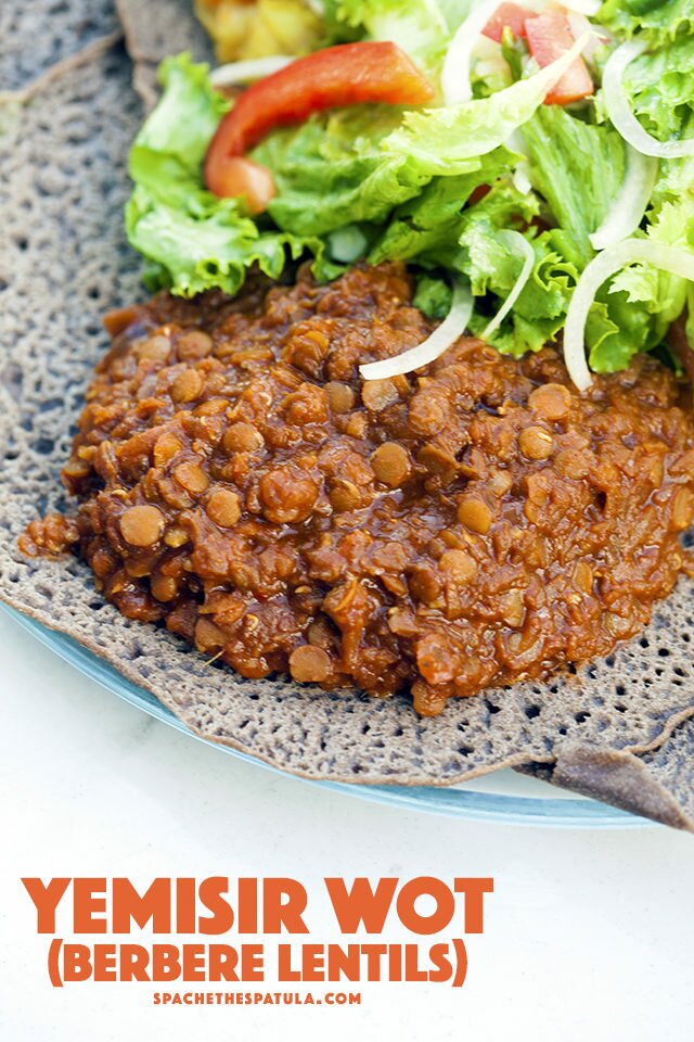 This deeply spiced lentil dish is perfect served with spongy injera bread. | www.spachethespatula.com #recipe #vegan